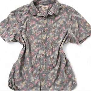 Marine Layer Tropical Floral Pineapple Button Down Shirt M/L Coastal Aloha